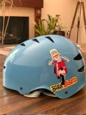 Paul Frank Industries Blue Julius Sock Monkey Skateboarding youth helmet